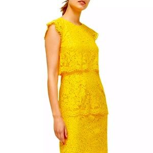 WAREHOUSE YELLOW LACED TIERED LAYERED DRESS IN SIZE 6